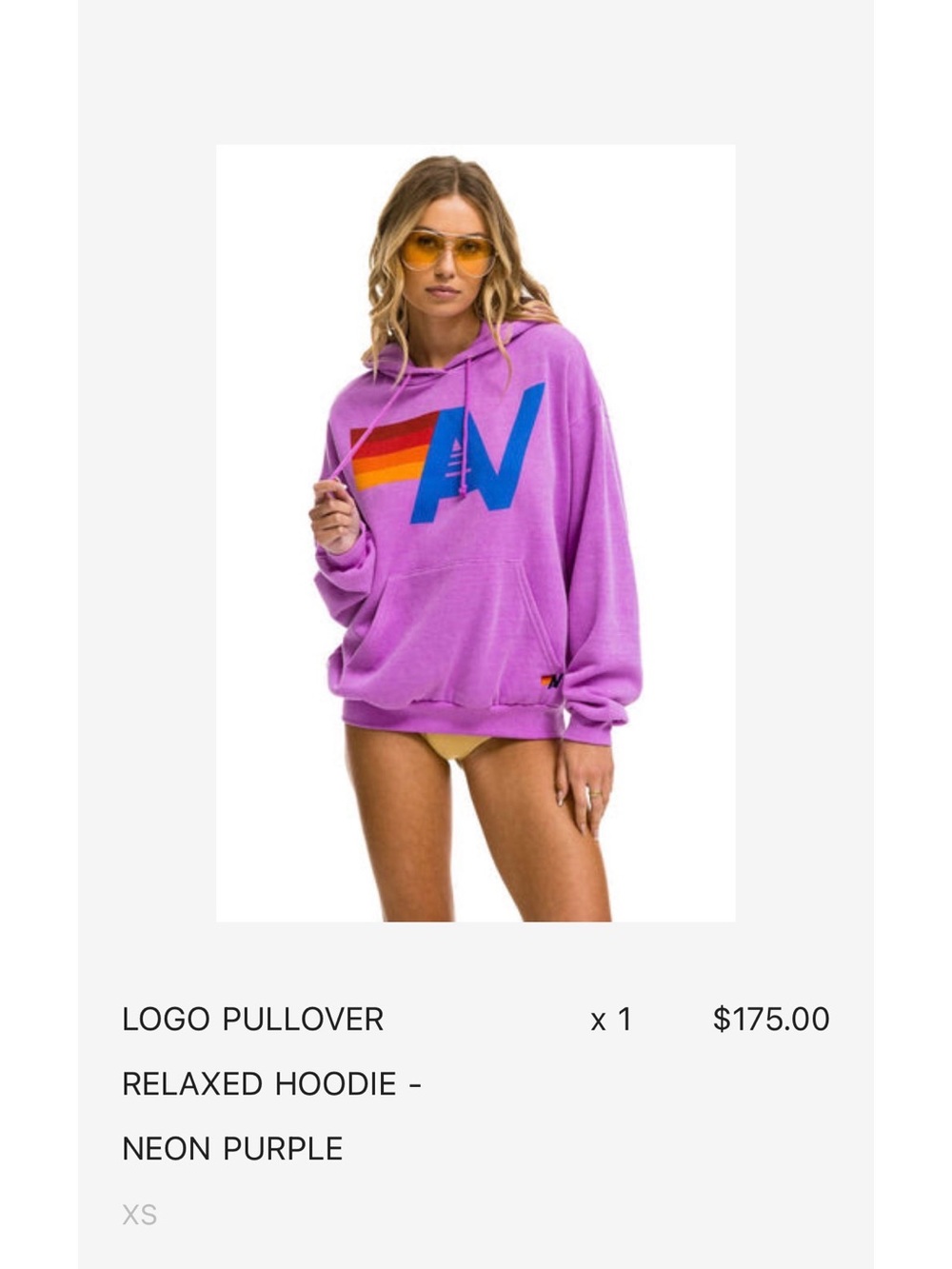 Neon Purple Logo Pullover Hoodie with Rainbow Graphic AVIATOR NATION